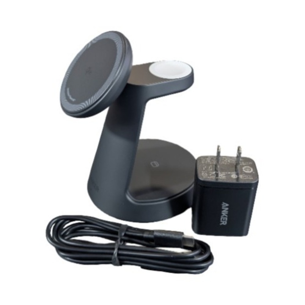 Qq4U Anker MagGo 3-in-1 Charging Station 15W Qi2 Magnetic Charger Used